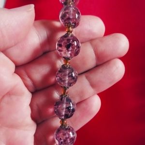Unique vintage Murano beads Venetian Italy boho bohemian collectible pink choker